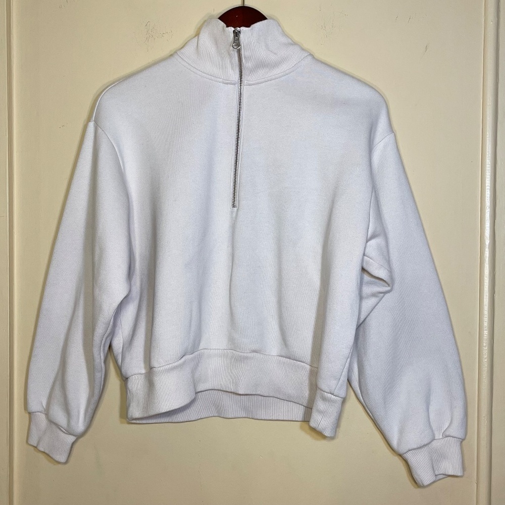 cozy cotton midi sweater zip up - Picture 2 of 8